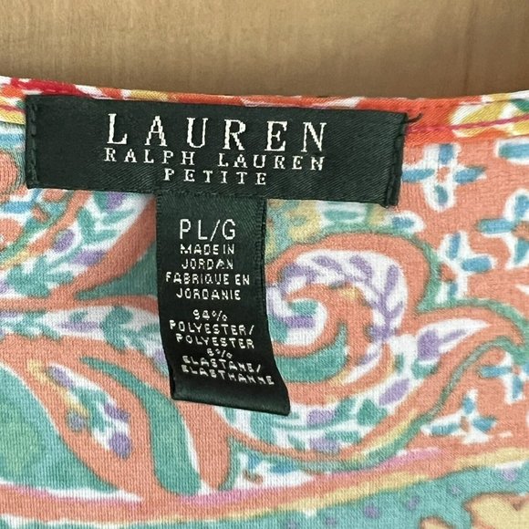 Lauren Ralph Lauren Womens Multicolor Paisley Floral Dress Size Petite Large - Picture 7 of 10